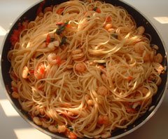 Greek Style pasta with shrimps