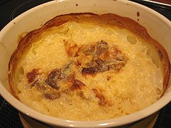 Baked rice milk pudding