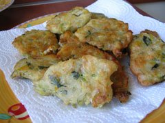 Fried rissoles with zucchini blossoms