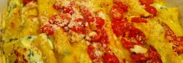 Cannelloni with rocket and soft cheese