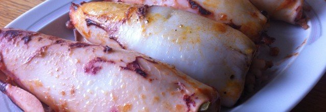 Stuffed calamari with rice and buckwheat